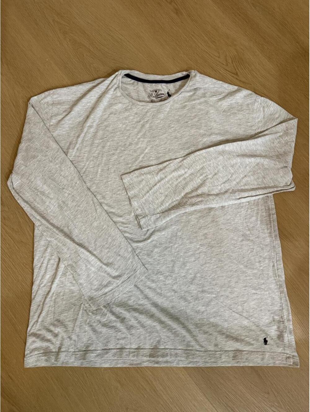 Polo Ralph Lauren Light Grey Marled Long Sleeve Crewneck Shirt